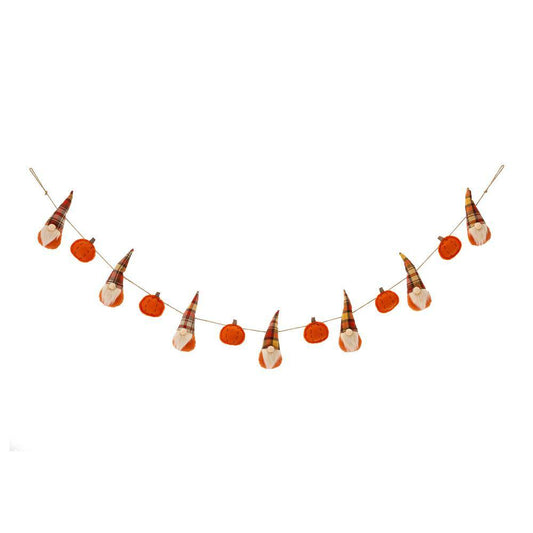 Glitzhome 6 ft. Fall Fabric Gnomes Garland