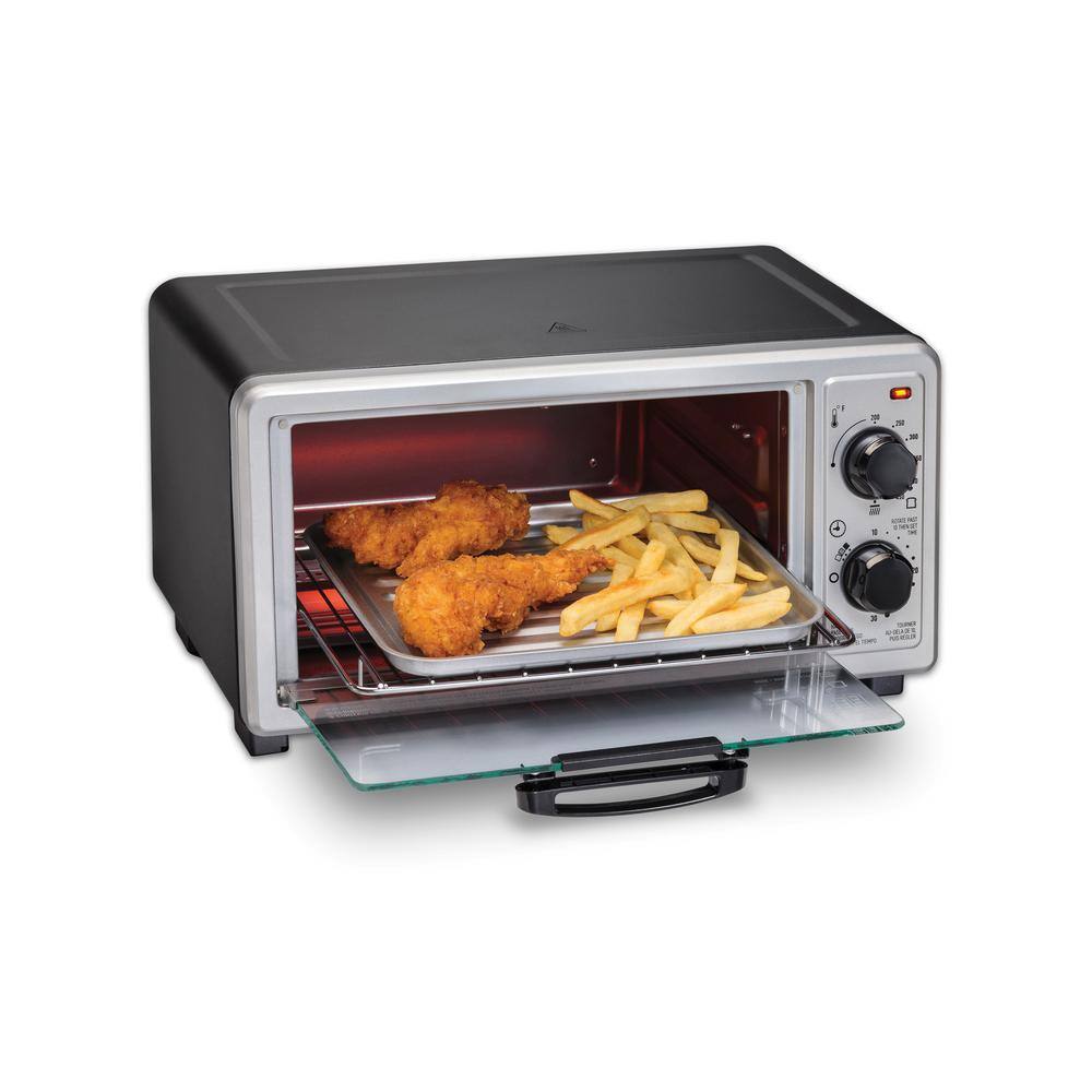 Proctor Silex 1100-Watt 4-Slice Black Toaster Oven Broiler