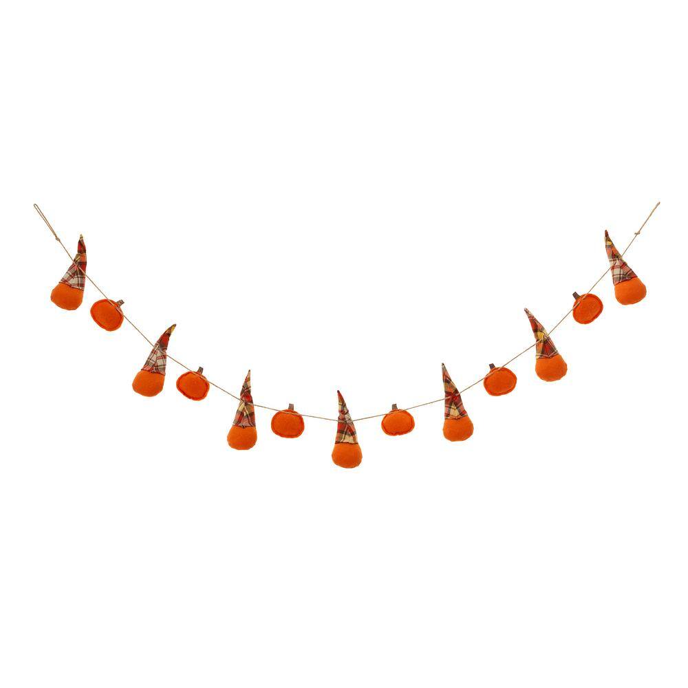 Glitzhome 6 ft. Fall Fabric Gnomes Garland