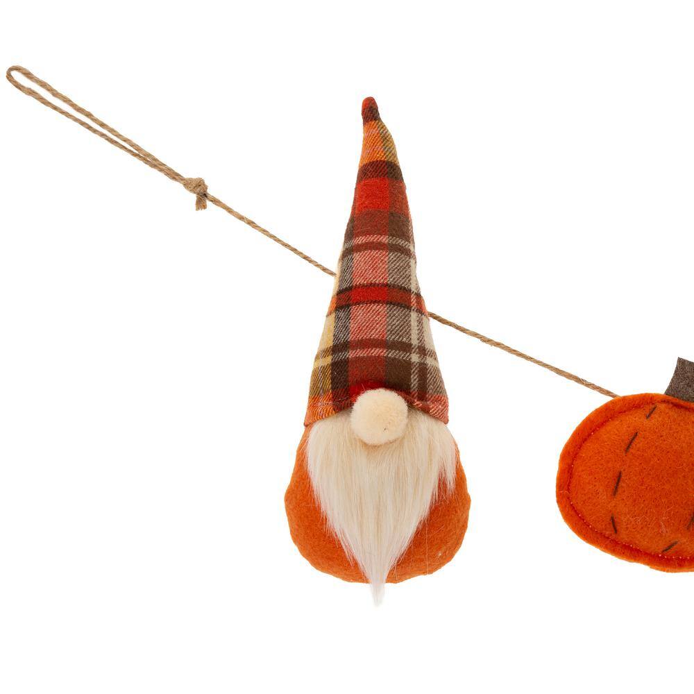 Glitzhome 6 ft. Fall Fabric Gnomes Garland