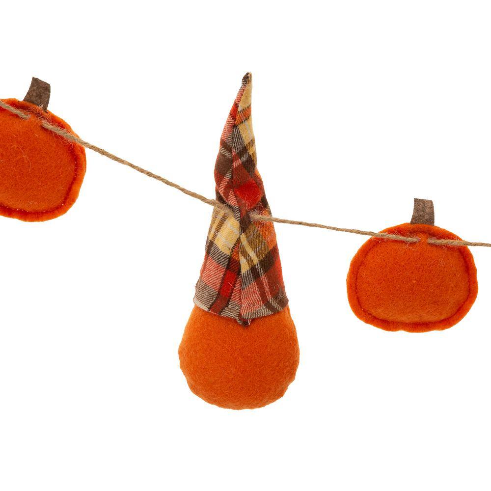 Glitzhome 6 ft. Fall Fabric Gnomes Garland