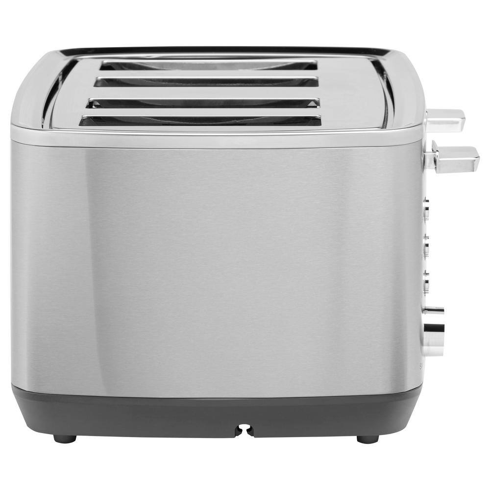 GE 4-Slice Stainless Steel Wide Slot Toaster with 7 Shade Settings