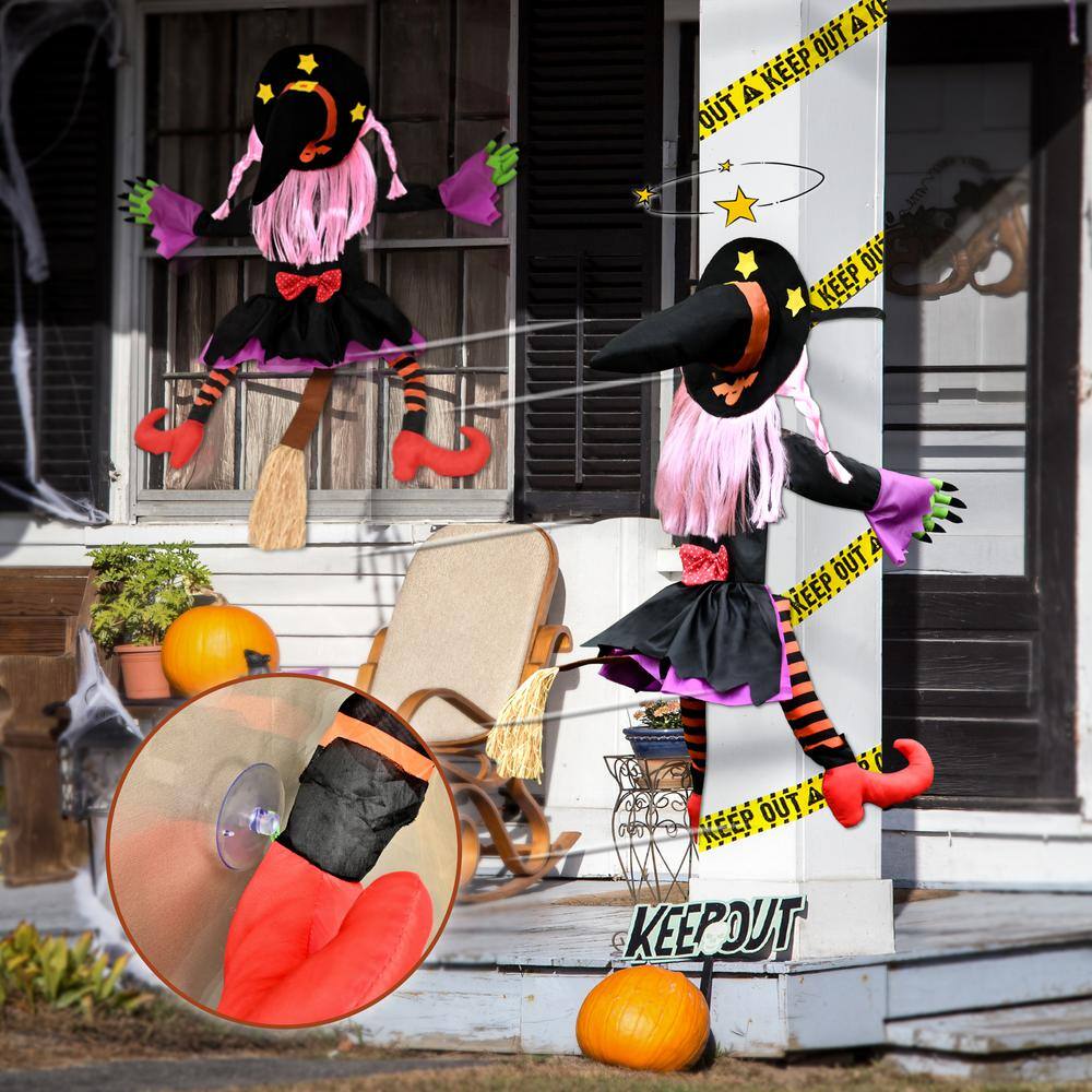 39 in. Crashing Witch Halloween Decorations