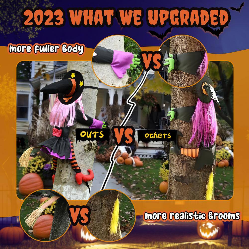 39 in. Crashing Witch Halloween Decorations