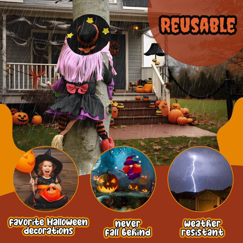 39 in. Crashing Witch Halloween Decorations