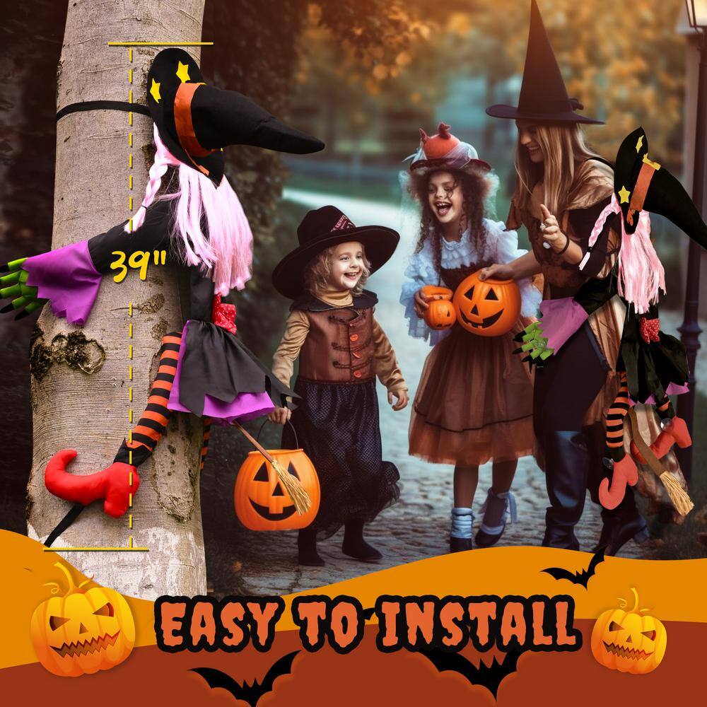 39 in. Crashing Witch Halloween Decorations