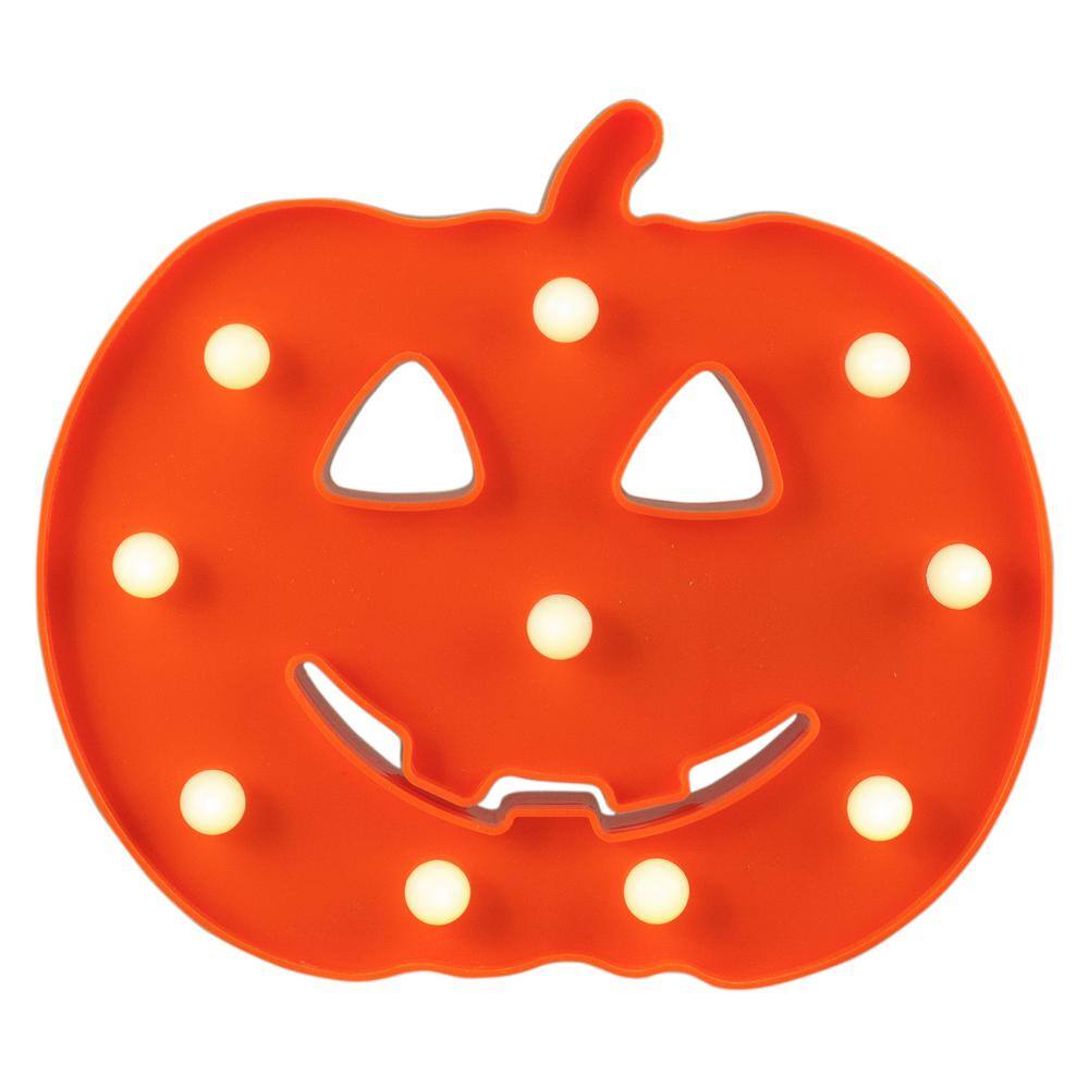 Northlight 8.5 in. Orange Lighted Jack-o-Lantern Halloween Marquee Decoration