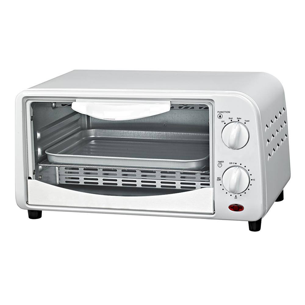 Courant 4-Slice Countertop Toaster Oven, Functions to Toast, Bake, and Broil - White