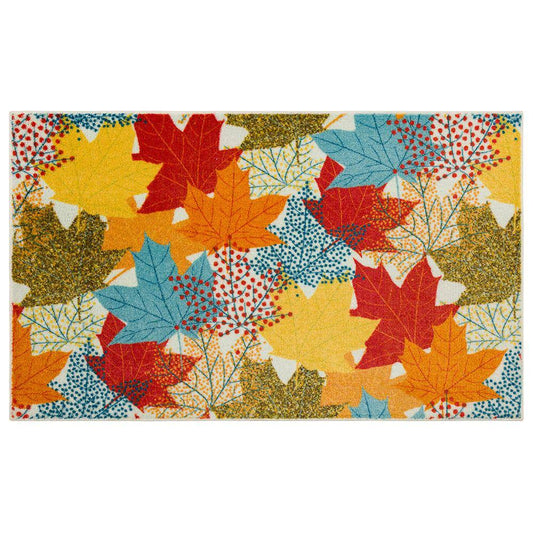 Mohawk Home Multi-Color Leaves 1 ft. 6 in. x 2 ft. 6 in. Machine Washable Area Rug