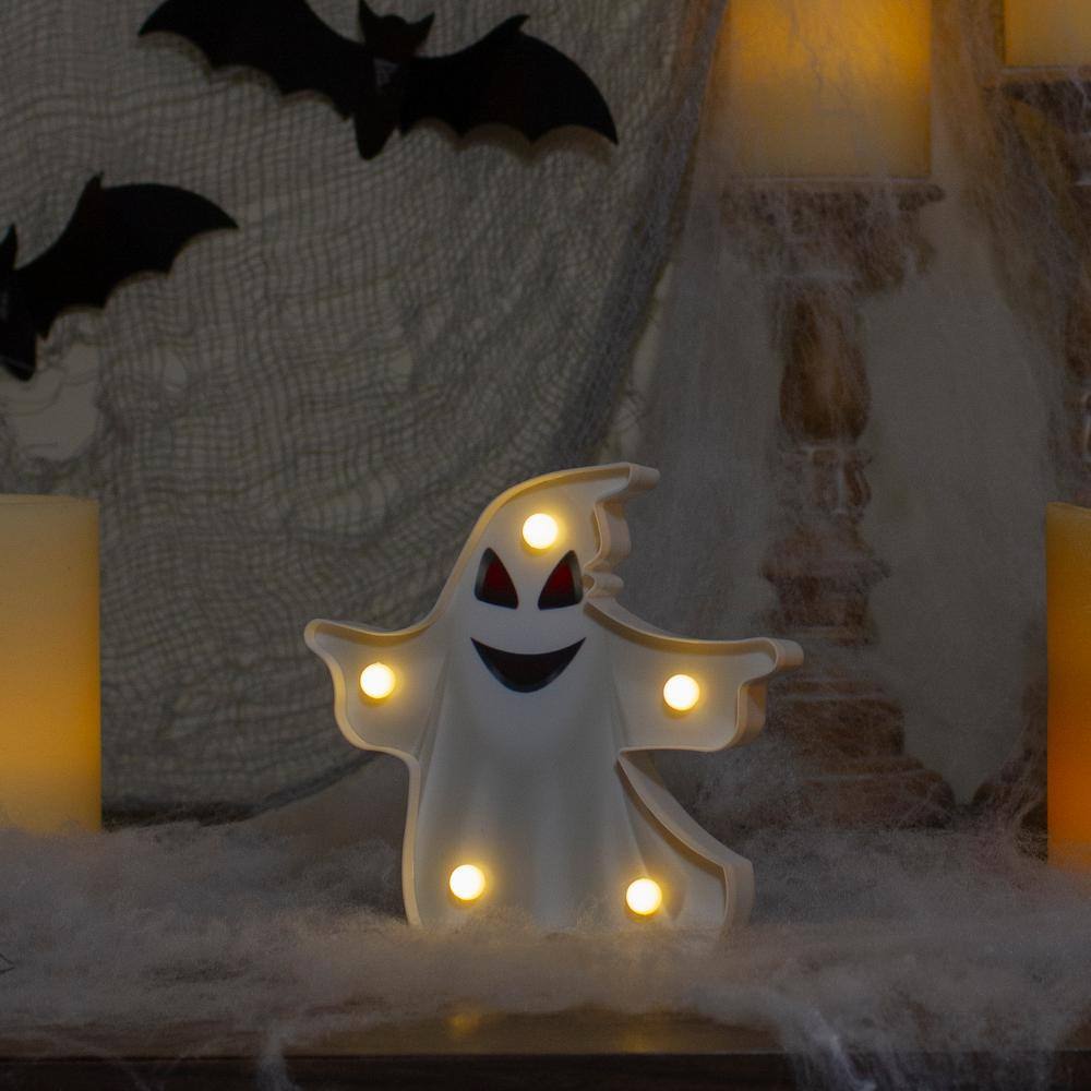 Northlight 7 in. White Lighted Ghost Halloween Marquee Decoration