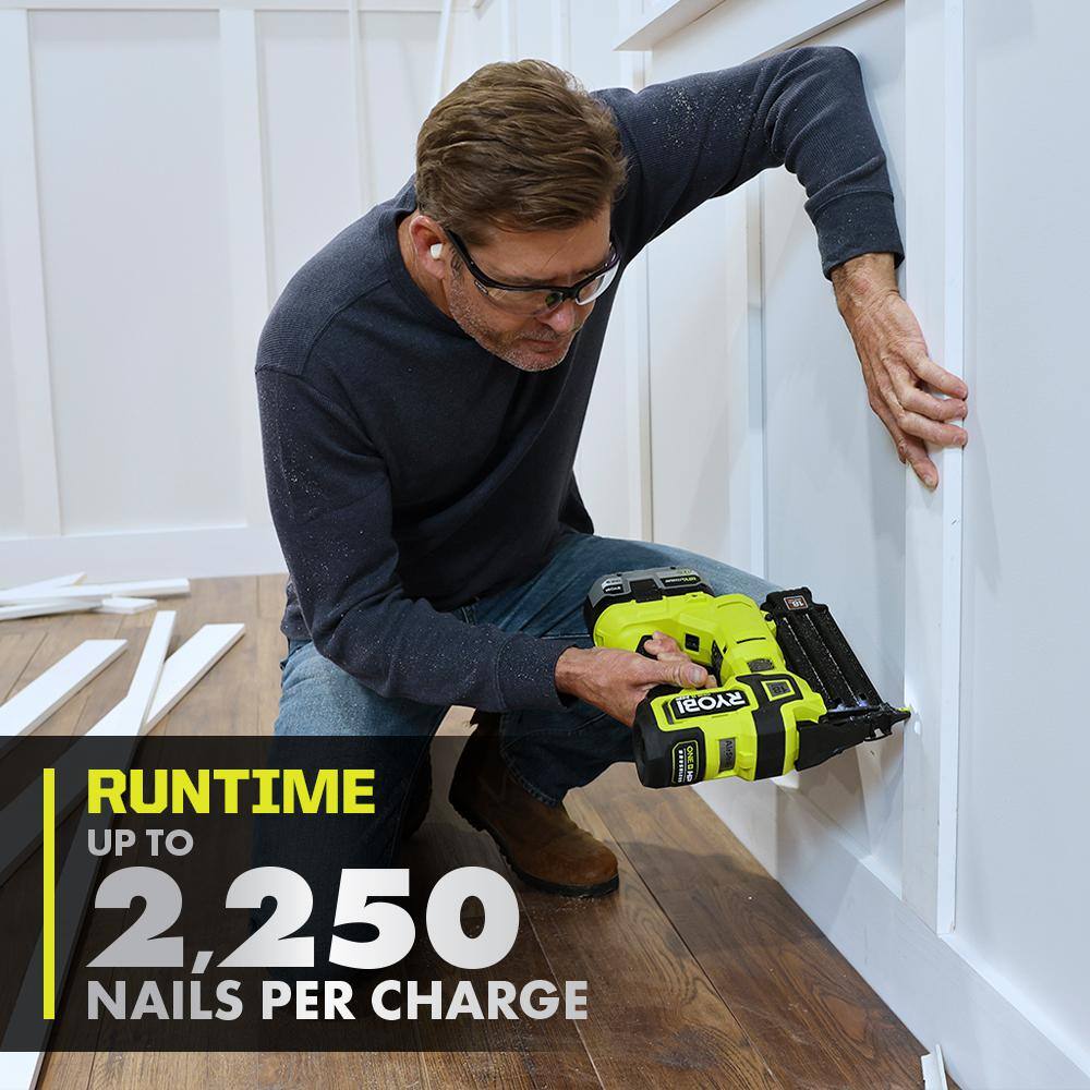 RYOBI ONE+ HP 18V 18-Gauge Brushless Cordless AirStrike Brad Nailer (Tool Only)