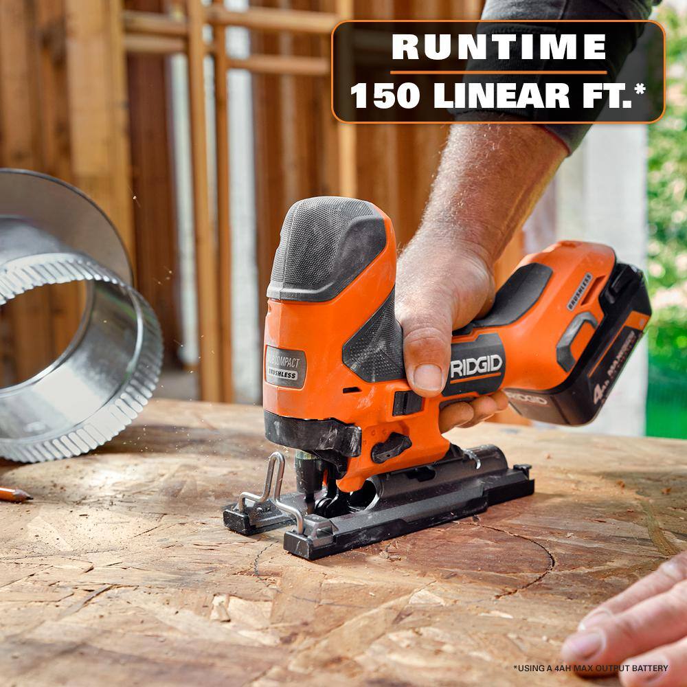 RIDGID 18V SubCompact Brushless Cordless Barrel Grip Jig Saw (Tool Only)