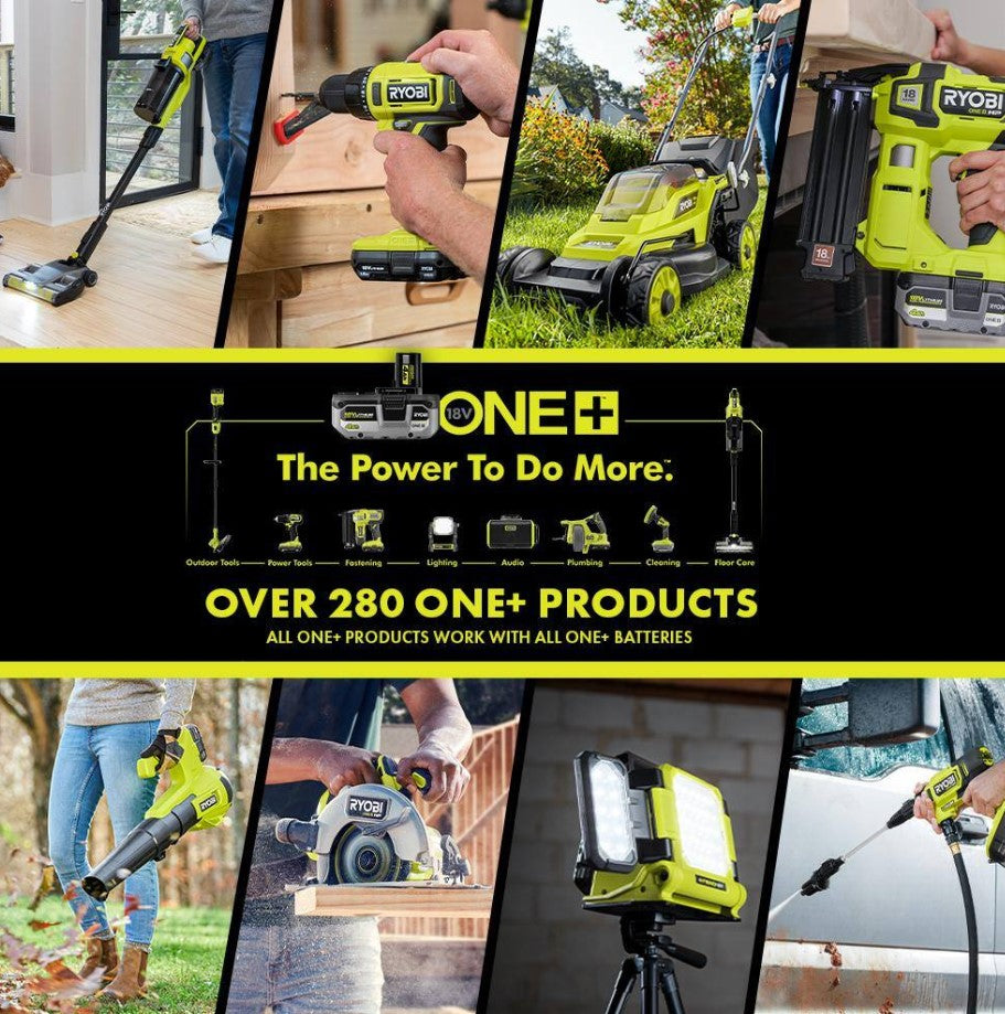 RYOBI ONE+ 18V Lithium-Ion HIGH PERFORMANCE Starter Kit with 2.0 Ah Battery, 4.0 Ah Battery, 6.0 Ah Battery, Charger, and Bag