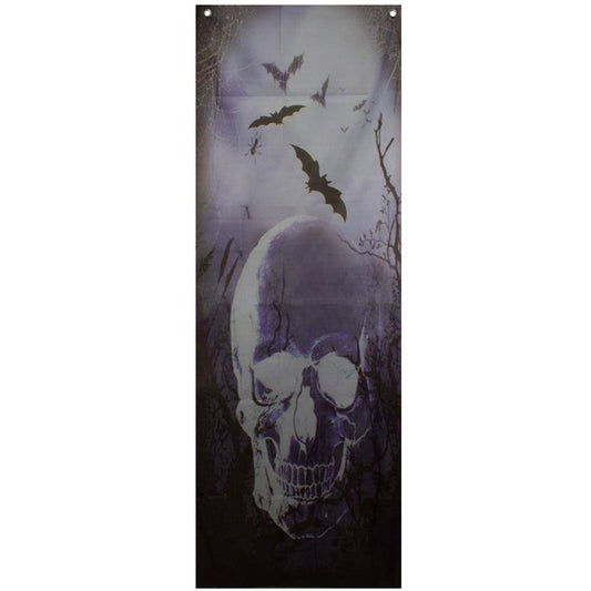 Northlight 70.75 in. Spooky Blue Skull Graveyard Halloween Door Decoration