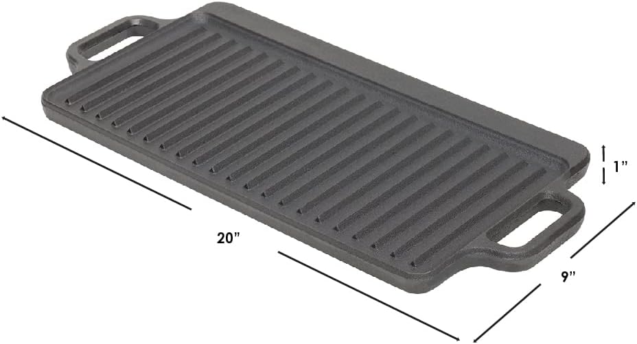 Home Basics 19 in. Pre-Seasoned Cast Iron Griddle