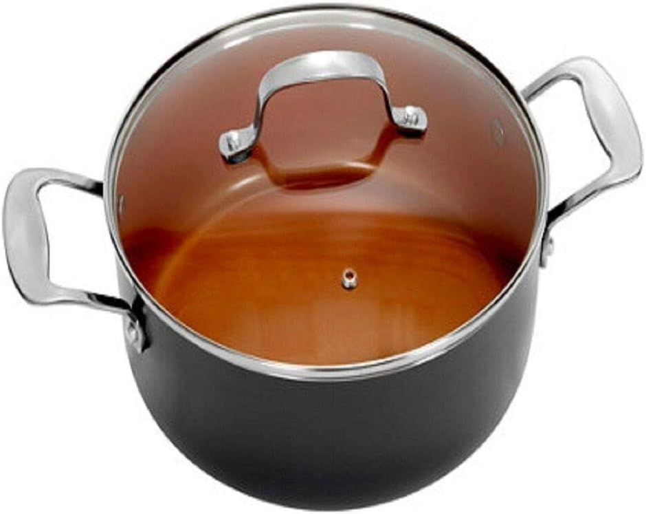 Gotham Steel 7 Qt. Aluminum Non-Stick Ti-Ceramic Stock Pot with Glass Lid