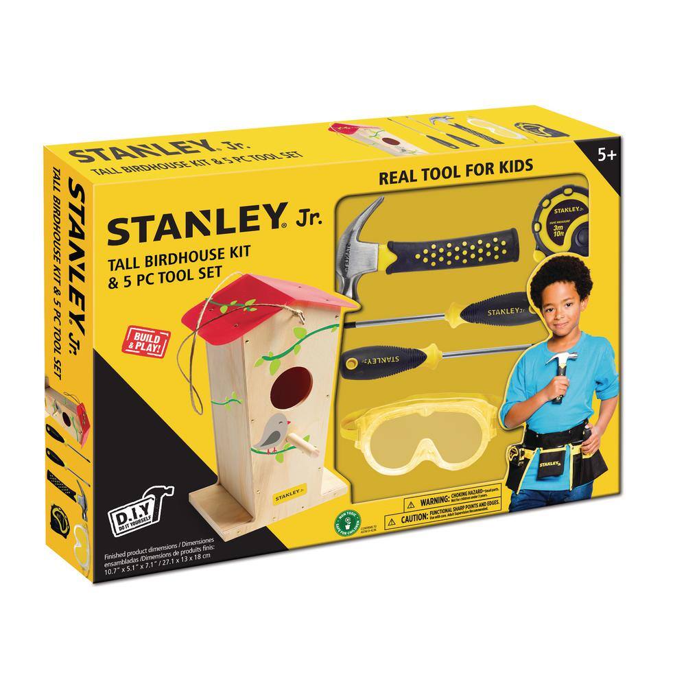 Stanley Jr Tall Birdhouse Kit and 5-Piece Tool Set (Tool Belt Not Included)