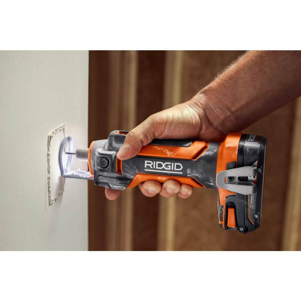 RIDGID 18V Brushless Cordless Drywall Screwdriver with Collated Attachment with 18V Drywall Cut-Out Tool (Tools Only)