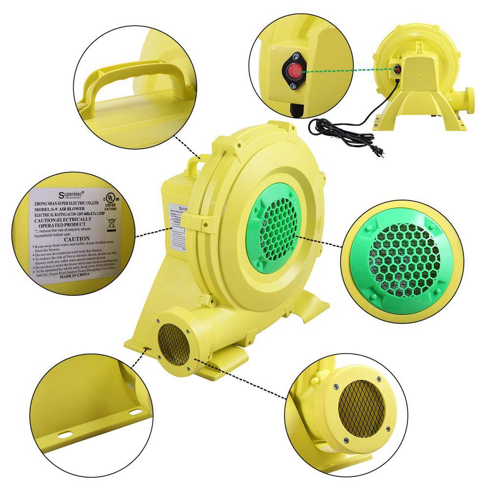 Nyeekoy 450-Watt 0.6 HP Air Blower Pump Fan for Inflatable Bounce House Bouncy Castle