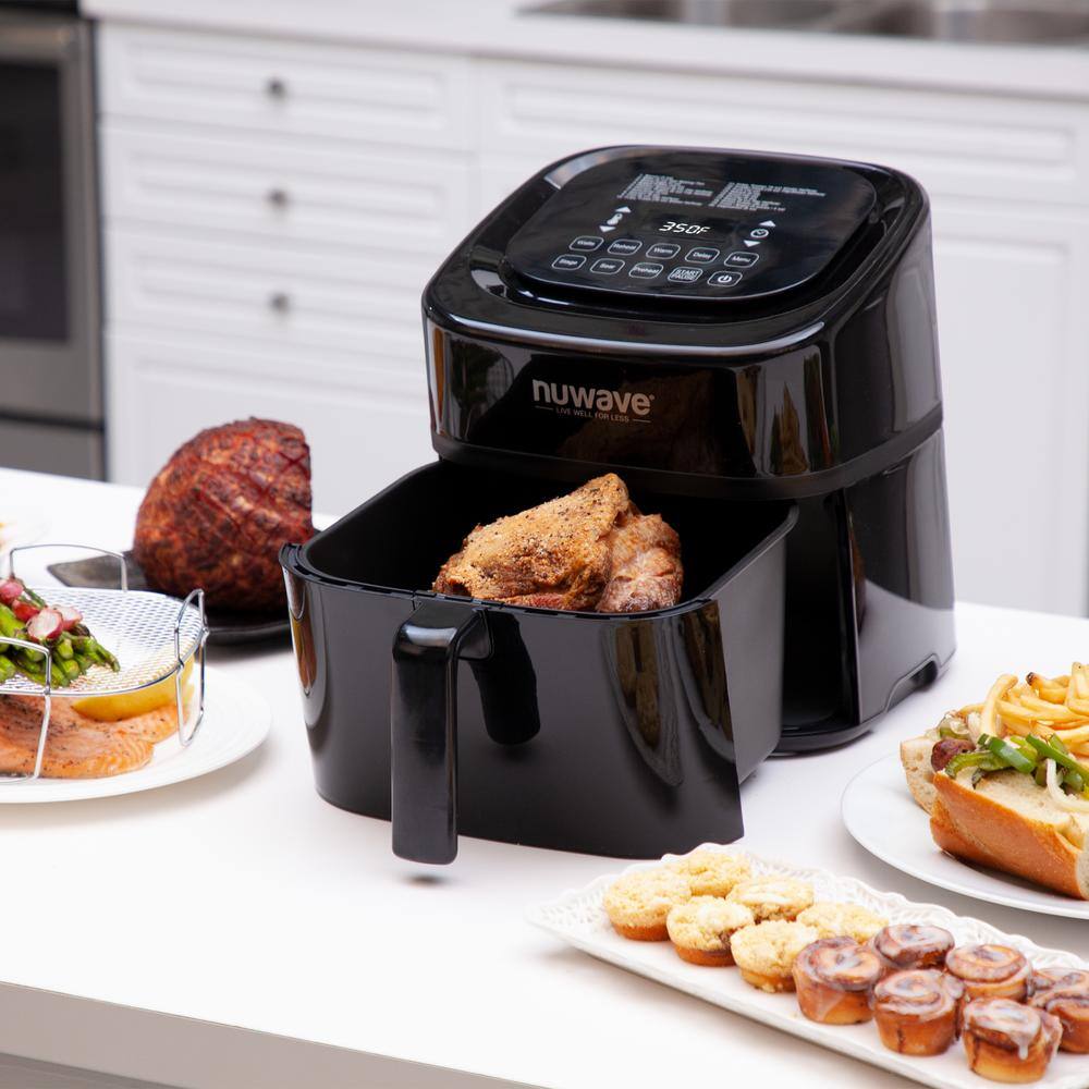 NuWave Brio 8 qt. Black Digital Air Fryer with Probe