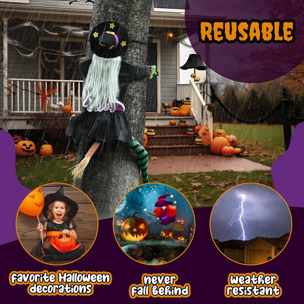 63 in. Crashing Witch Halloween Decorations