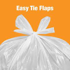 HDX 55 Gallon Clear Heavy-Duty Flap Tie Drum Liner Trash Bags (80-Count)