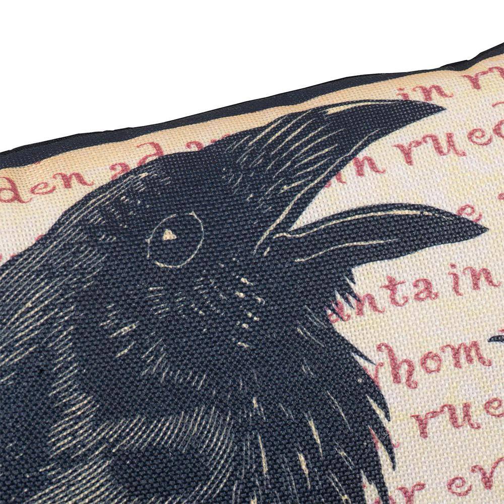 Aleona Multi-Colored Crow Happy Halloween Pillow