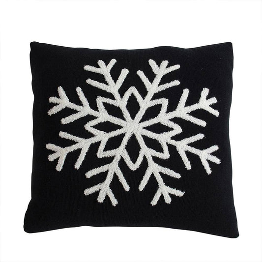 Akkira 5 in. Black Snowflake Pillow Halloween Classics