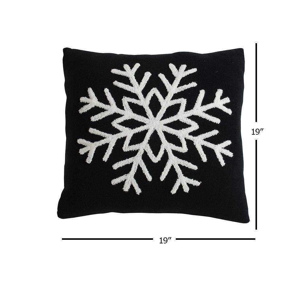 Akkira 5 in. Black Snowflake Pillow Halloween Classics