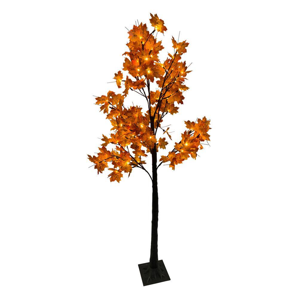 Northlight 6 ft. LED Lighted Autumn Harvest Maple Leaf Tree - Warm White Lights