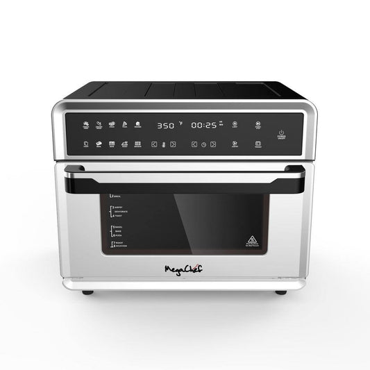 MegaChef 10 in 1 Electronic Multifunction 360 Degree Hot Air Technology Countertop Oven in White