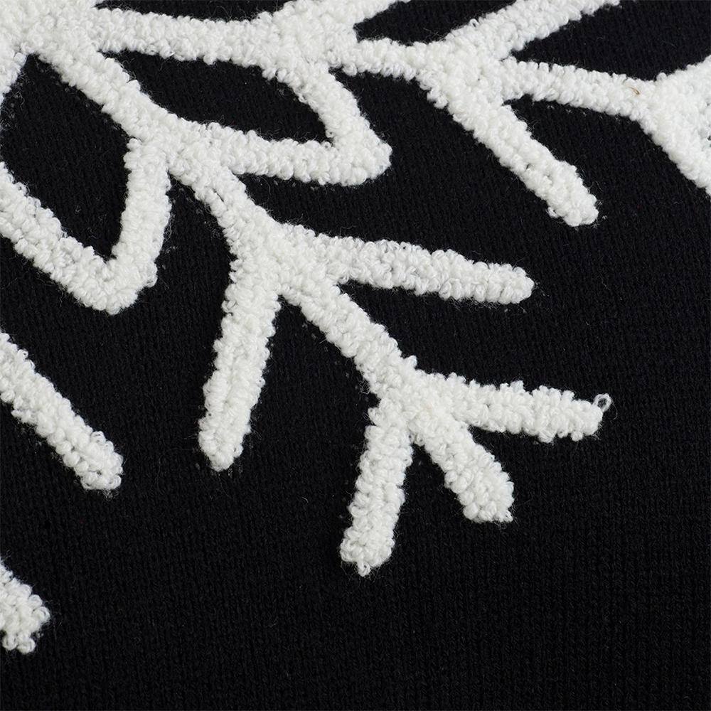 Akkira 5 in. Black Snowflake Pillow Halloween Classics