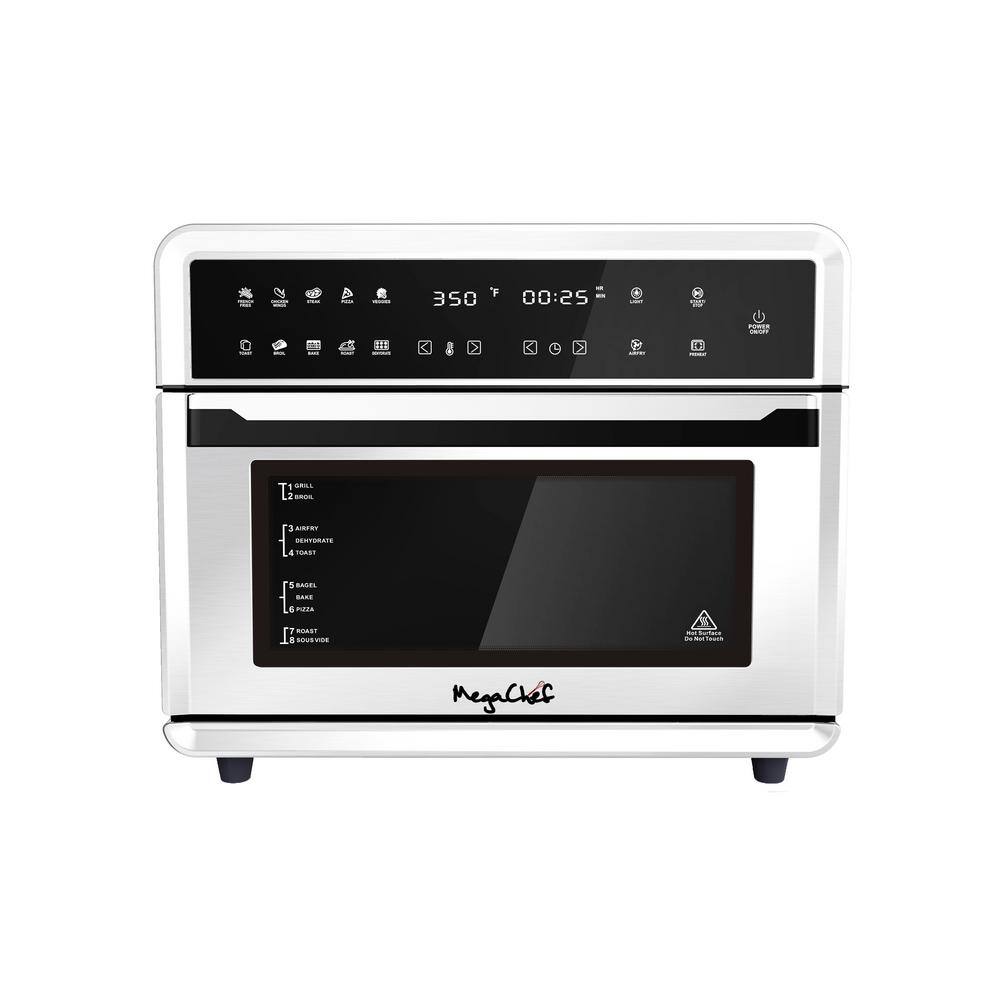 MegaChef 10 in 1 Electronic Multifunction 360 Degree Hot Air Technology Countertop Oven in White