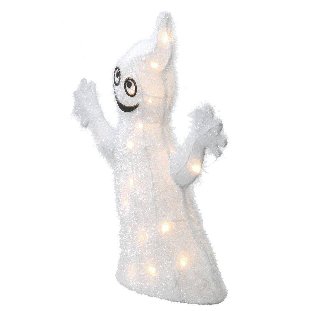 National Tree Company 18 in. Pre-Lit Halloween Smiling Ghost Outdoor Decoration with 25 LED Lights