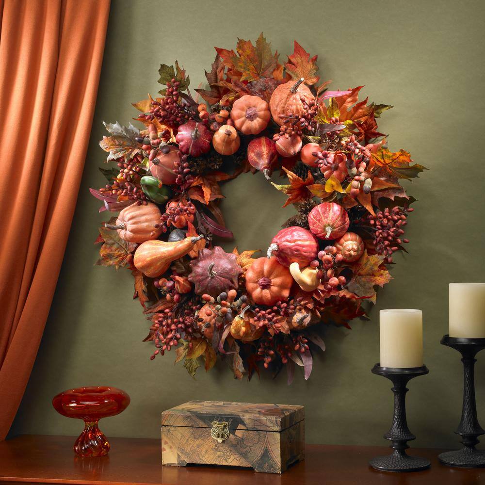 Nearly Natural 28in. Artificial Harvest Wreath