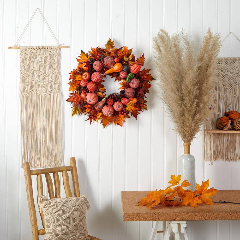 Nearly Natural 28in. Artificial Harvest Wreath