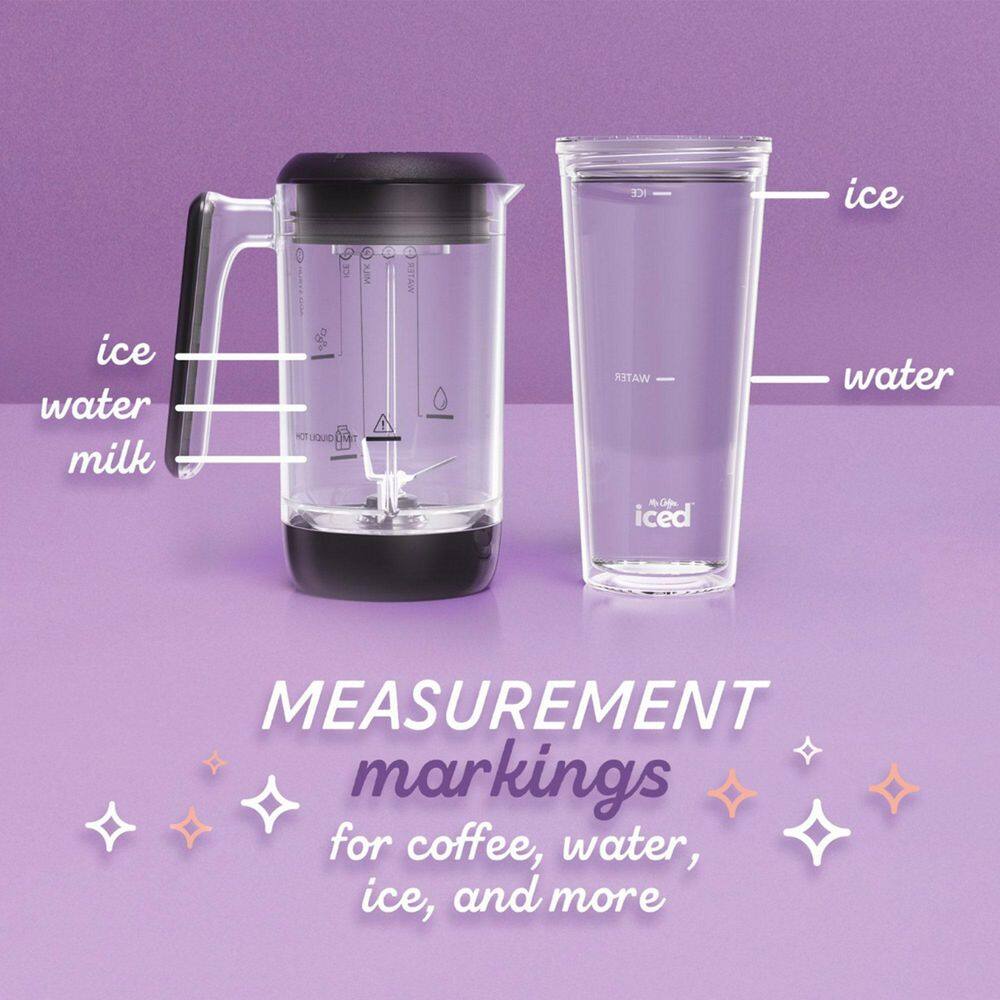 Mr. Coffee 2-Cup Black Single-Serve Iced and Hot Coffee Maker and Blender with 2 Tumblers