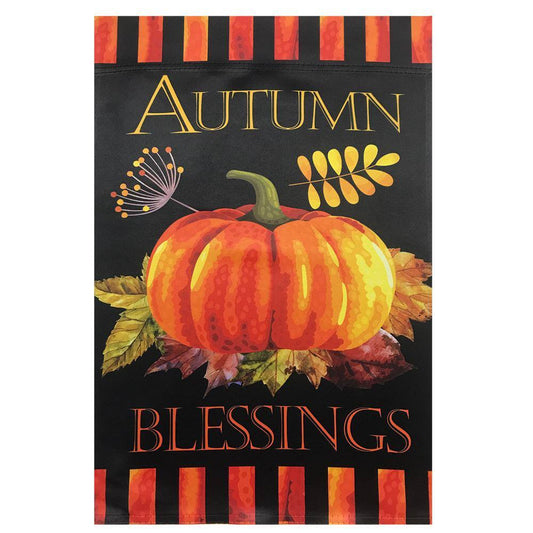 Northlight 40 in. x 28 in. Autumn Blessings and Pumpkin Outdoor Garden Flag