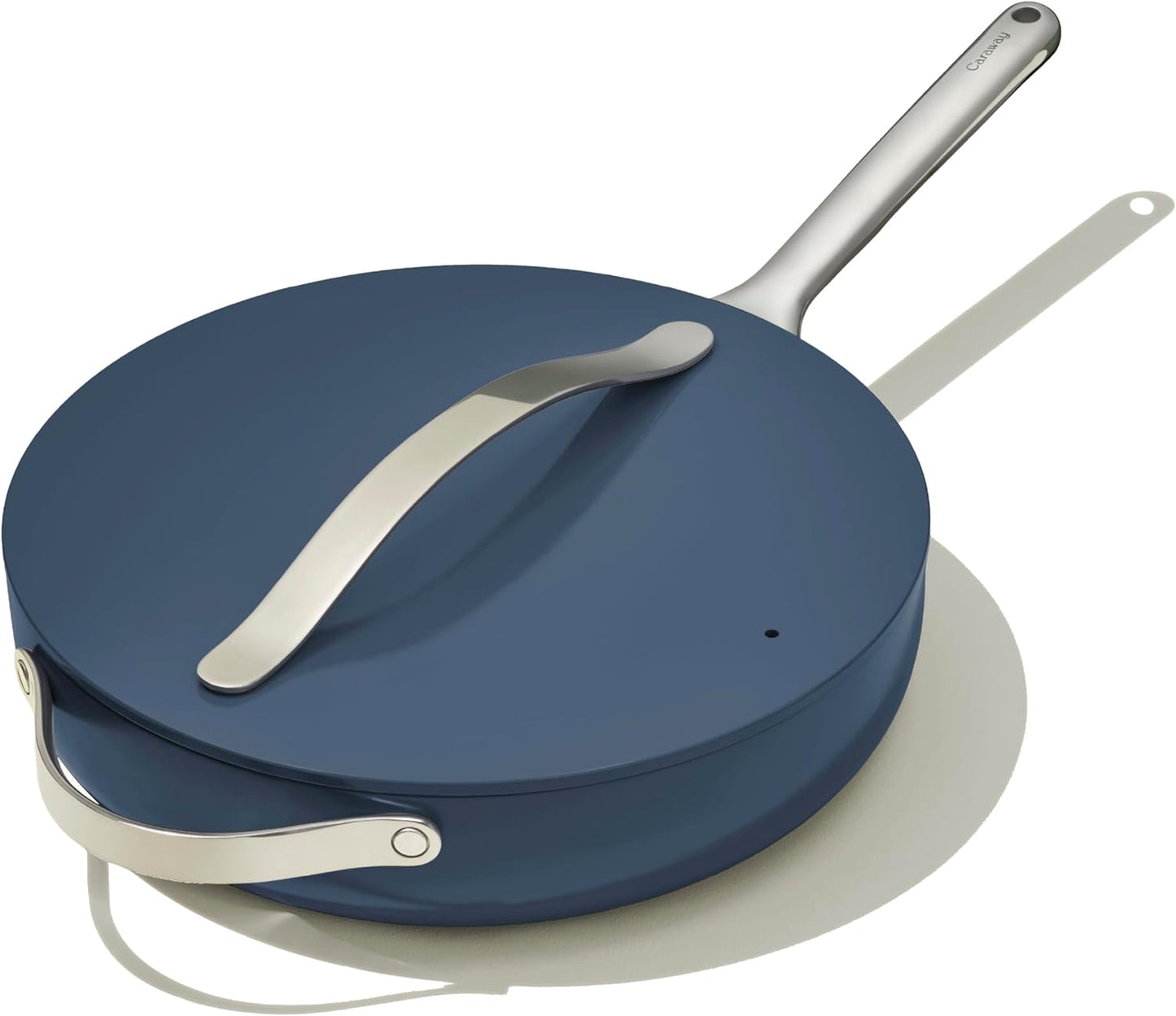 CARAWAY HOME 3 qt. Ceramic Nonstick Saute Pan in Navy