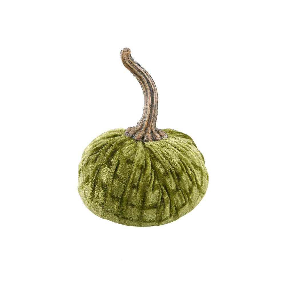 Flora Bunda 4.75 in. D x 6.5 in. H Small Green Plaid Velvet Pumpkin