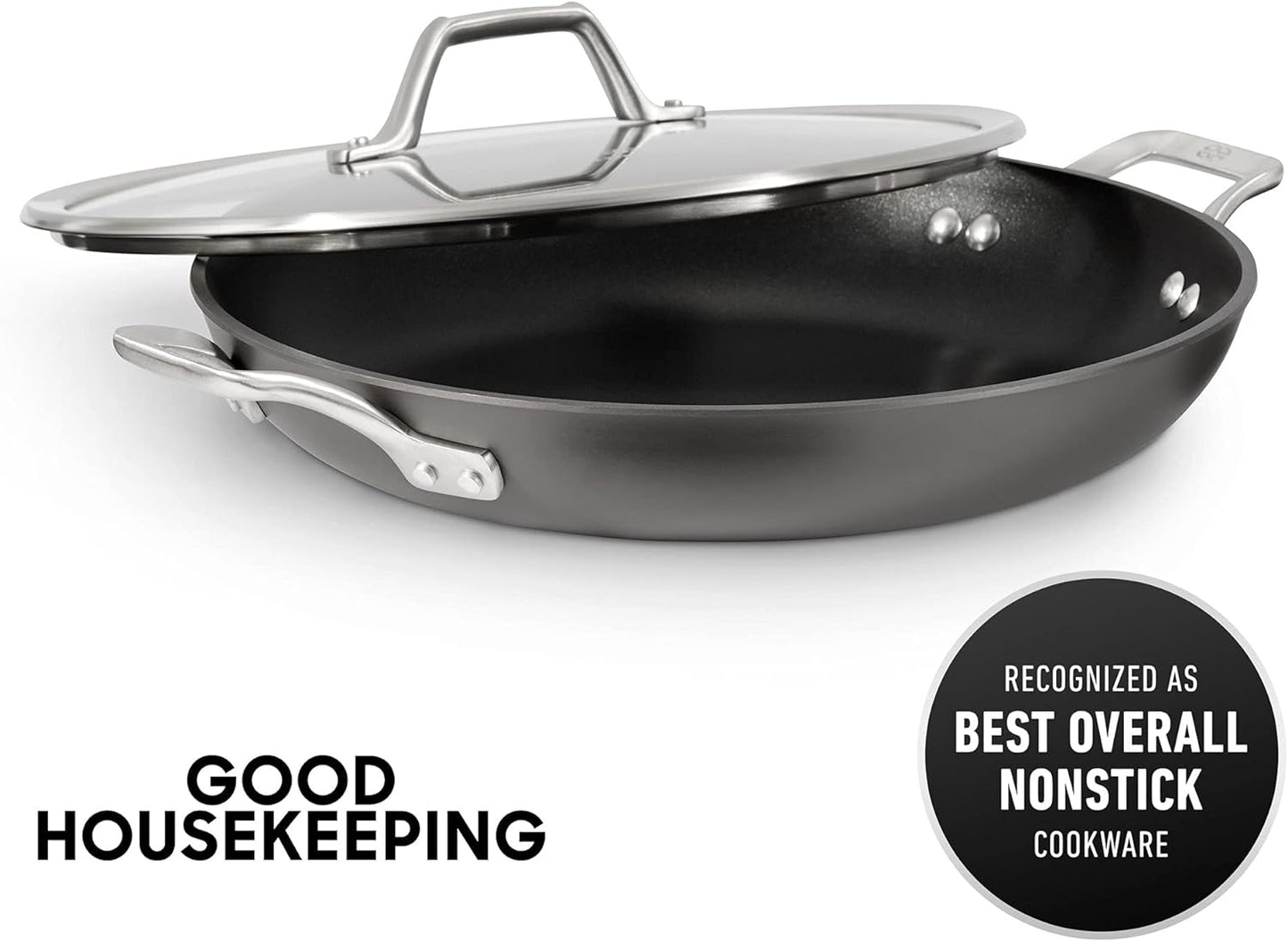 Calphalon Signature 3 qt. Hard-Anodized Aluminum Nonstick 12-Inch Everyday Saute Pan with Cover