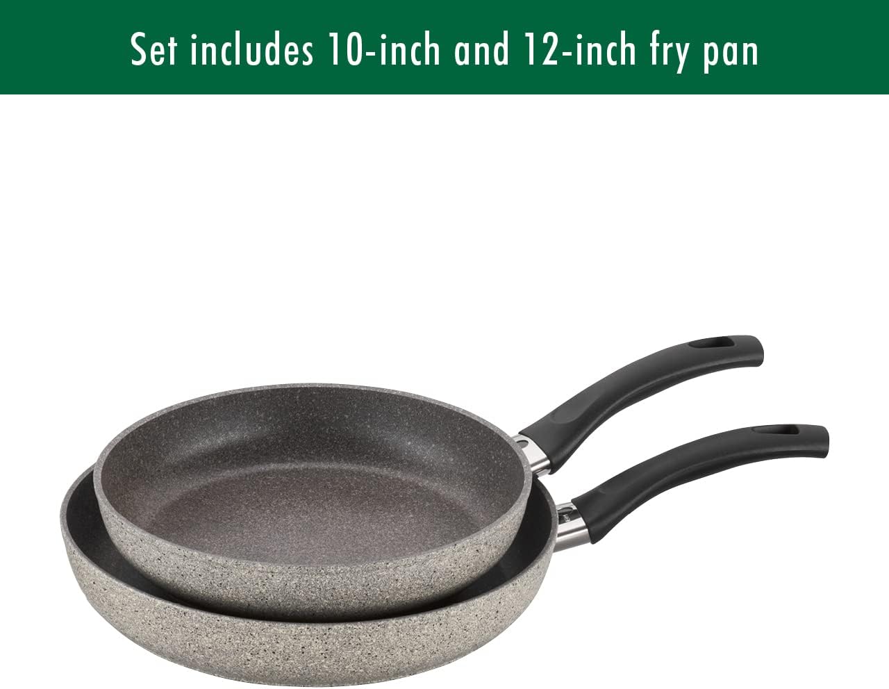 Ballarini Parma 2-Piece Aluminum Ceramic Nonstick Frying Pan Set in Gray