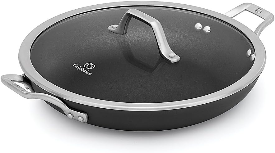 Calphalon Signature 3 qt. Hard-Anodized Aluminum Nonstick 12-Inch Everyday Saute Pan with Cover