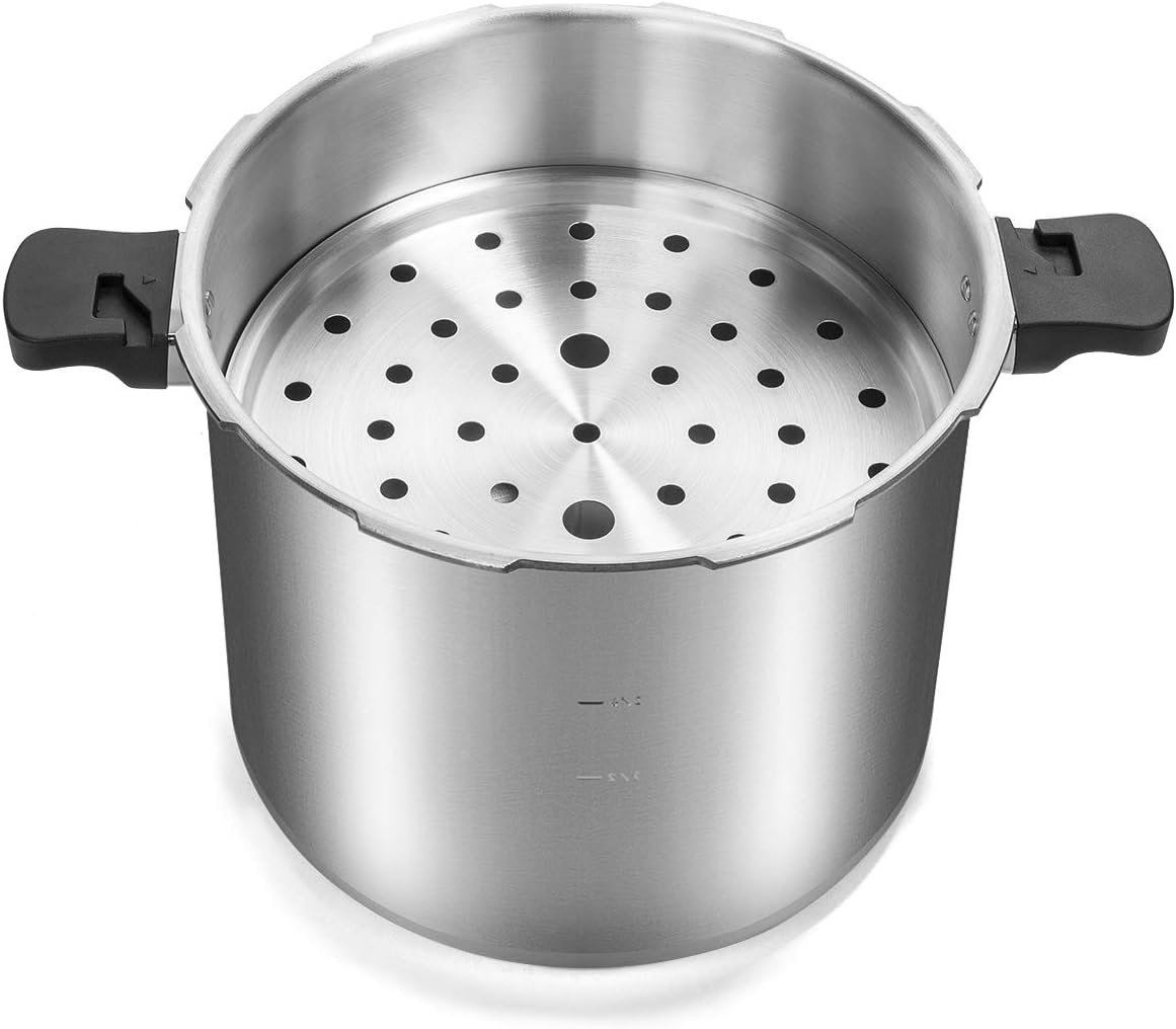 Barton Premium Series 22 qt. Silver Aluminum Dishwasher Safe Induction Compatible Stovetop Pressure Cookers with Built-in Gauge