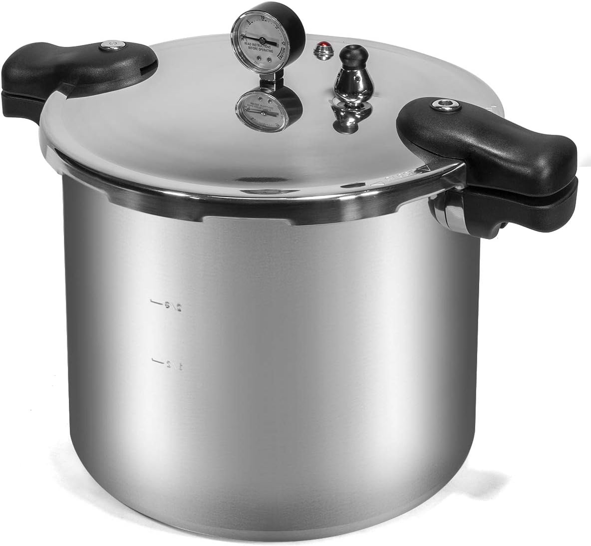 Barton Premium Series 22 qt. Silver Aluminum Dishwasher Safe Induction Compatible Stovetop Pressure Cookers with Built-in Gauge