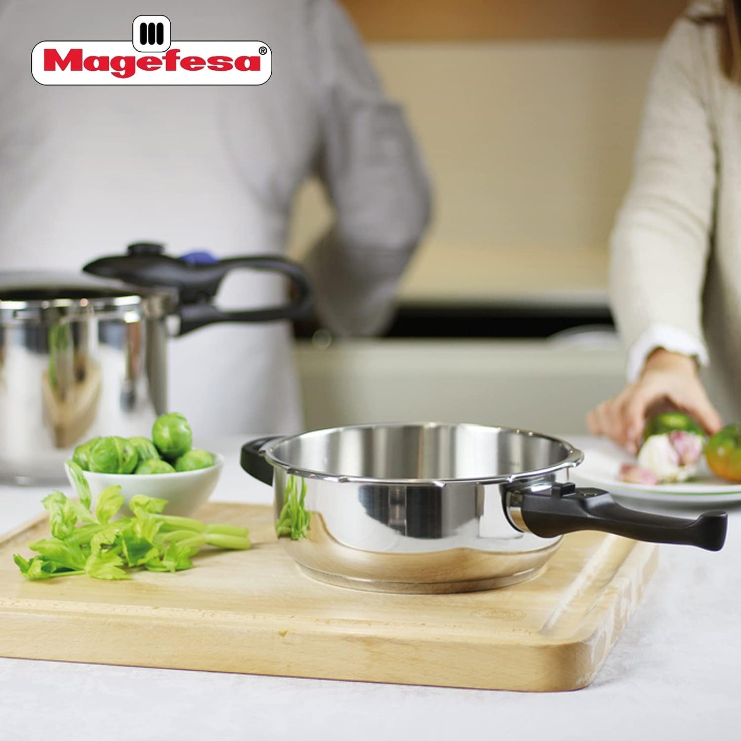 Magefesa Favorit 4.2 + 6.3 Qt. Stainless Steel Pressure Cooker Set