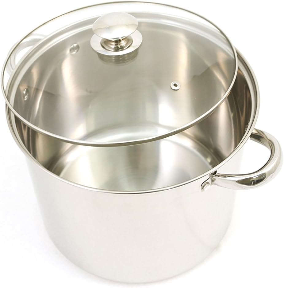 ExcelSteel 20 qt. Stainless Steel Stock Pot with Glass Lid