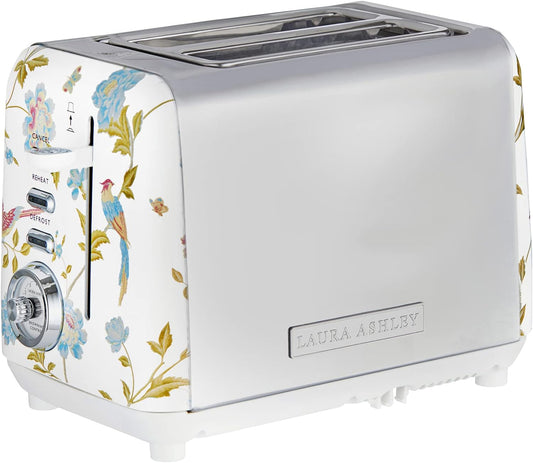 Laura Ashley 850-Watt 2-Slice Toaster, Elveden White