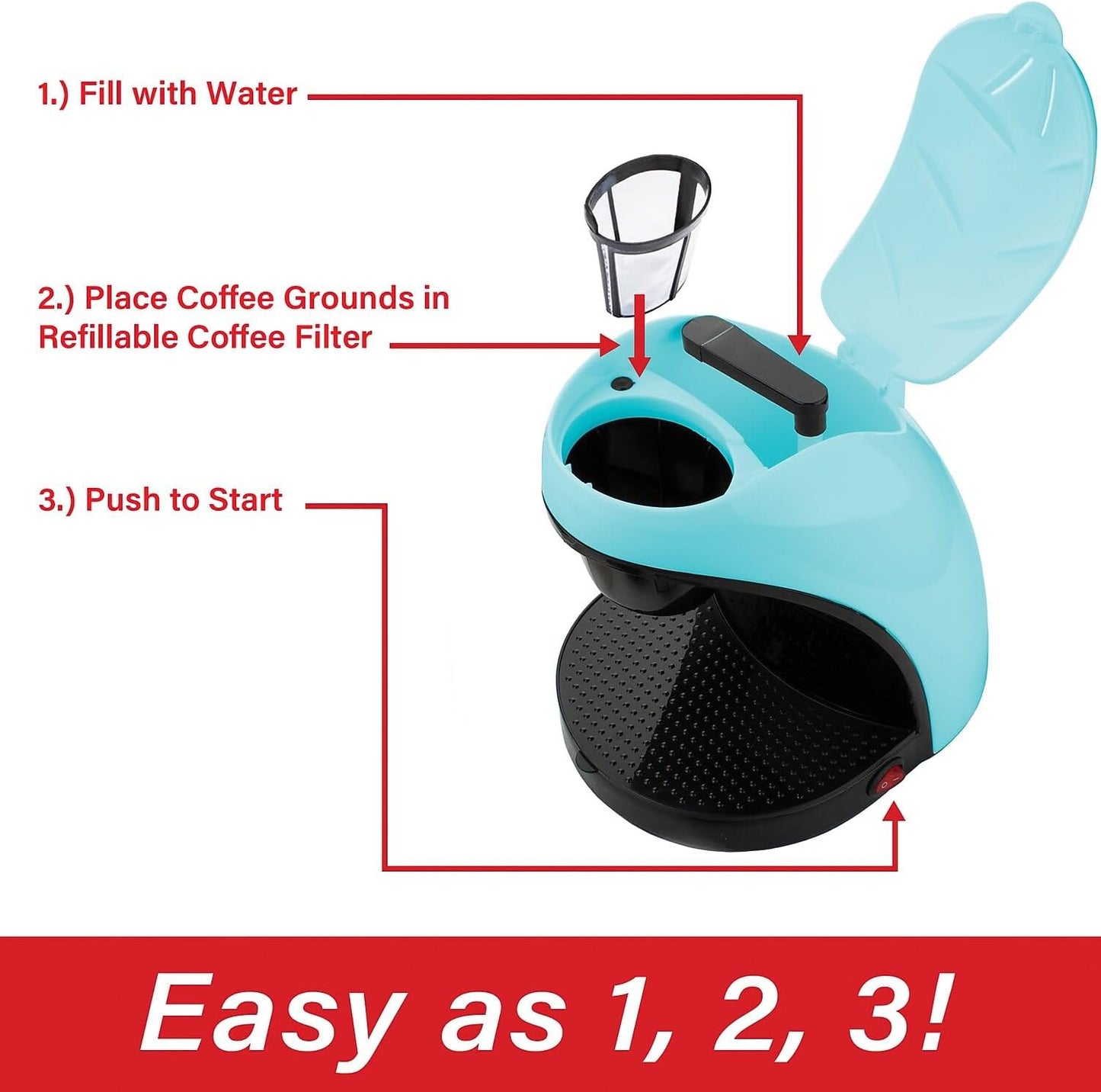 Brentwood Single-Serve Blue Drip Coffee Maker with Mug