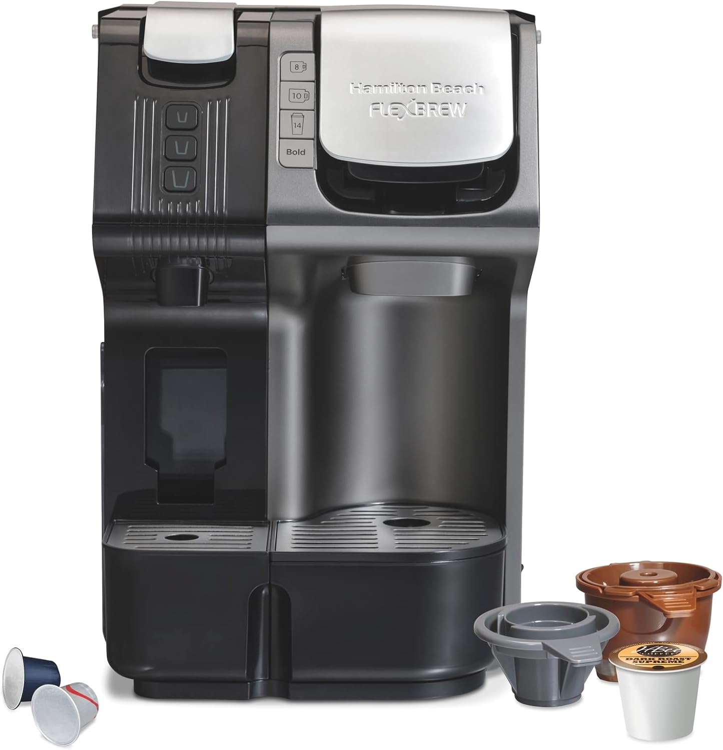 Hamilton Beach FlexBrew Universal 1-Cup Black Drip Single Serve Coffee Maker